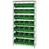 Quantum Storage Systems Wire Shelving Green Bin 24 X 12 X 74 Black Epoxy Finish