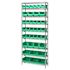 Quantum Storage Systems Wire Shelving Green Bin 42 X 12 X 86 Grey Epoxy Finish