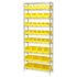 Quantum Storage Systems Wire Shelving Yellow Bin 48 X 12 X 86 Grey Epoxy Finish
