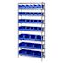 Quantum Storage Systems Wire Shelving Blue Bin 42 X 12 X 74 Black Epoxy Finish