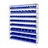 Quantum Storage Systems Wire Shelving Blue Bin 72 X 12 X 86 Grey Epoxy Finish