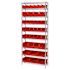 Quantum Storage Systems Wire Shelving Red Bin 42 X 12 X 86 Black Epoxy Finish