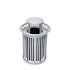 Alpine Industries 36 Gallon Outdoor Silver Trash Can Receptacle Bin With Lid