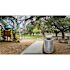 Alpine Industries 36 Gallon Outdoor Silver Trash Can Receptacle Bin With Lid