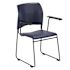 National Public Seating Cafetorium Plush Vinyl Stack Chair W/Arms, Blue