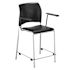 National Public Seating Cafetorium Plush Vinyl Stool With Arms, 24"H