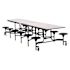 National Public Seating Cafeteria Table W/Stools 12'L Grey Top / Black Stools
