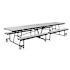 National Public Seating Cafeteria Table W/Benches 12'L Grey