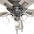 Hunter Fan 52" Crestfield Hunter Fanexpress Ceiling Fan With Led, Matte Silver
