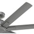Hunter Fan 60" Downtown Ceiling Fan, Damp Rated, Matte Silver