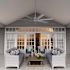 Hunter Fan 60" Downtown Ceiling Fan, Damp Rated, Matte Silver