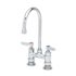 T&S Brass And Bronze Double Pantry Faucet Deck Mount 4" Centers Swivel Gooseneck