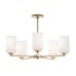 Afx Leo 24" Five-Light Medium Base Pendant, Light Antique Brass