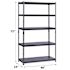 HDX 5-Tier Steel Garage Storage Shelving Unit, 48" X 72" X 24", Silver Vein