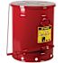 Justrite 21 Gallon Oily Waste Can Hands-Free Self-Closing Cover Red
