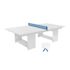 Ledge Lounger Table Tennis-White Table-Sky Blue Net And Paddle-Sky Blue Accent