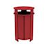 Ledge Lounger Mainstay Industrial Round Trash Bin And Liner-Red