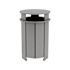 Ledge Lounger Mainstay Industrial Round Trash Bin And Liner-Gray