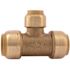 SharkBite 3/4 in. x 3/4 in. x 1/2 in. Brass Push-to-Connect Reducing Tee Fitting