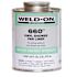 Weld-On 660 PVC Shower Pan Liner Solvent Cement, Clear, Low VOC, Regular Bodied, Fast Drying, 1 Pint (16 Fl. Oz.)