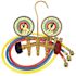 JB INDUSTRIES M2 Series Brass 2-Valve Charging Manifold Assembly with 60 in. Ccle Hoses for R-22, R-404a, and R-410a