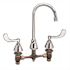 Chicago Faucets 8 in. Widespread 2-Handle High-Arc Bathroom Faucet in Chrome with 5-1/4 in. Rigid/Swing Gooseneck Spout