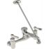 Chicago Faucets 2-Handle Service Sink Faucet in Chrome with Wall Brace and Pail Hook