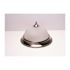 Monument 1-Light Ceiling in Fixture Brushed Nickel Interior Flush-Mount with Frosted Swirl Glass