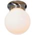 Royal Cove 1-Light Brushed Nickel Flushmount with White Glass
