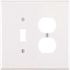 Leviton 2-Gang White 1-Toggle / 1-Duplex Outlet/Receptacle Plastic Jumbo/Oversized Wall Plate (1-Pack) 88105-W
