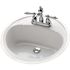 Bootz Industries Daffodil Oval Flat-Rim Drop-In Bathroom Sink in White
