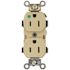 Leviton 15 Amp 125 V Hospital Grade Duplex Outlet/Receptacle, Ivory (1-Pack) 8200-HI