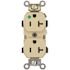 Leviton 20 Amp 125 V Hospital Grade Duplex Outlet/Receptacle, Ivory (1-Pack) 8300-HI