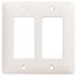 TAYMAC MASQUE 5000 2-Gang Plastic Decorator Wall Plate, Wall Outlet Cover Plate for Decorator and Rocker, White