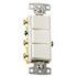 HUBBELL WIRING 15 Amp Single-Pole Rocker Combo Switch, White
