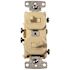 HUBBELL WIRING 15 Amp 2-Gang Combo Switch, Ivory