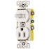 HUBBELL WIRING 15 Amp 1-Pole Combo Switch Receptacle, White