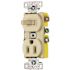 HUBBELL WIRING 15 Amp Combo Switch/Receptacle, Ivory