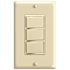 Leviton 15-Amp Commercial Grade Combination Three Single Pole Grounding Rocker Switches, Ivory 1755-2I