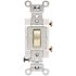 Leviton 20-Amp, 120-Volt/277-Volt Toggle Single-Pole AC Quiet Switch Commercial Grade Grounding, Ivory