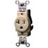 Leviton 20 Amp Commercial Grade Grounding Single Outlet, Ivory 5801-I