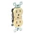 Leviton 15 Amp 125 V CO/ALR Duplex Outlet/Receptacle, Ivory (1-Pack) 12650-I