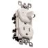 Leviton 120-Volt 15 Amp 1-Pole Commercial Grade Tamper-Resistant Combo Duplex Receptacle/Toggle Switch, White