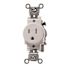 Leviton 15-Amp 125-Volt NEMA 5R to 15R Narrow Body Single Receptacle, White
