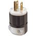 Leviton 15-Amp 125-Volt Industrial Grade Straight Blade Plug In Black/White 5266-C