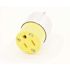 Leviton 15 Amp Round Dead Front Connector, Yellow 515CA