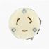 Leviton 20 Amp Industrial Grade Locking Female Connector, Black/White