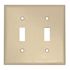 Leviton 2-Gang Ivory Toggle Plastic Standard Wall Plate (1-Pack) 86009-I