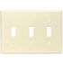 Leviton 3-Gang Ivory Toggle Plastic Standard Wall Plate (1-Pack) 86011-I