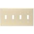 Leviton 4-Gang Ivory Toggle Plastic Standard Wall Plate (1-Pack) 86012-I